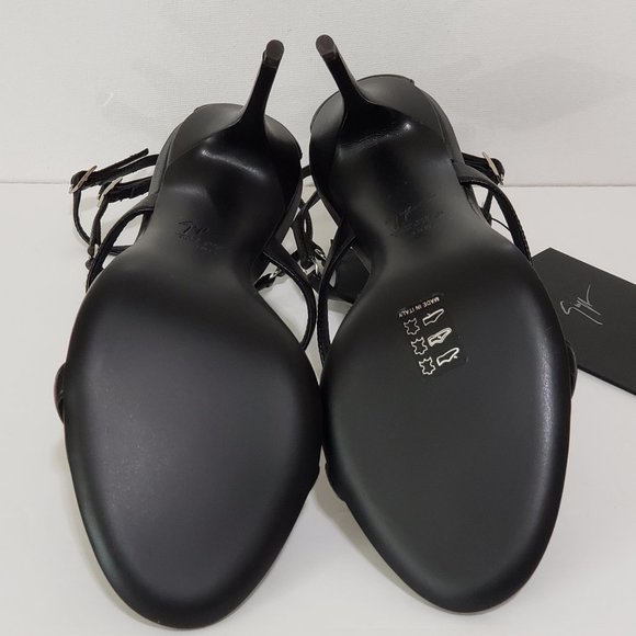 Brand New Giuseppe Zanotti Black Mistico Strappy Heels SZ 39 1/2 - Picture 5 of 6